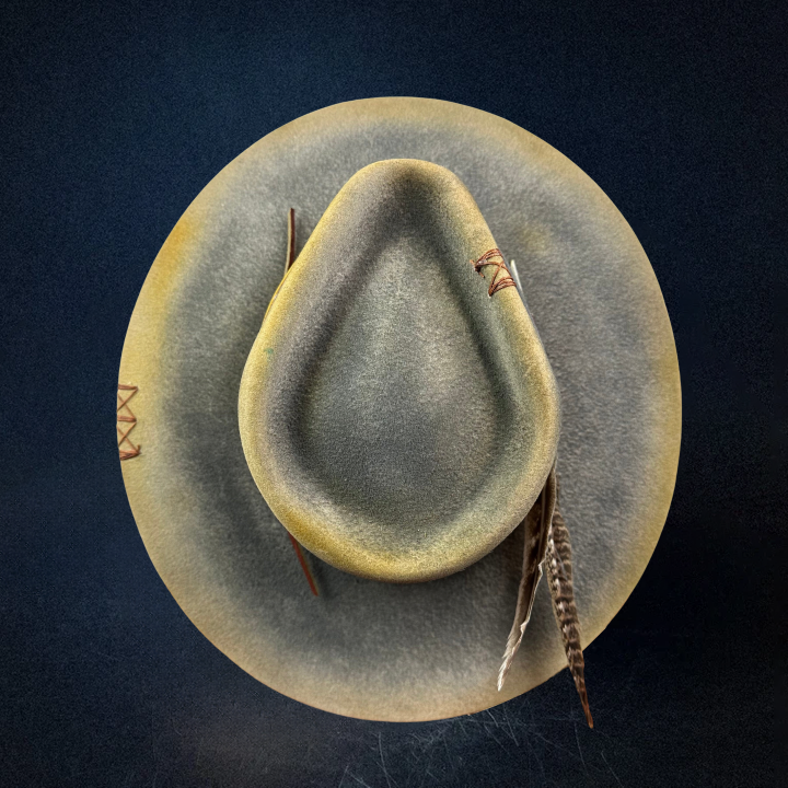 Road Brave XXIII Fedora Hat - Gray/Yellow