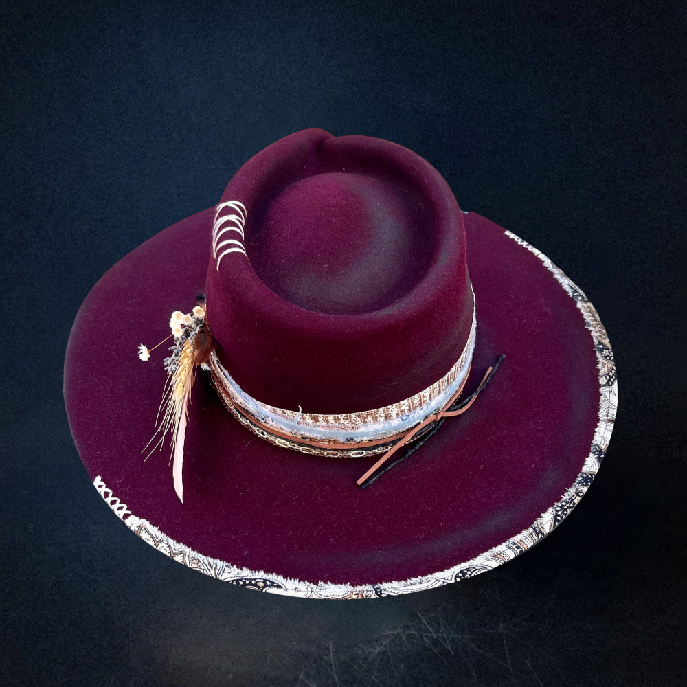 Mulled Wine Fedora Hat - Rose