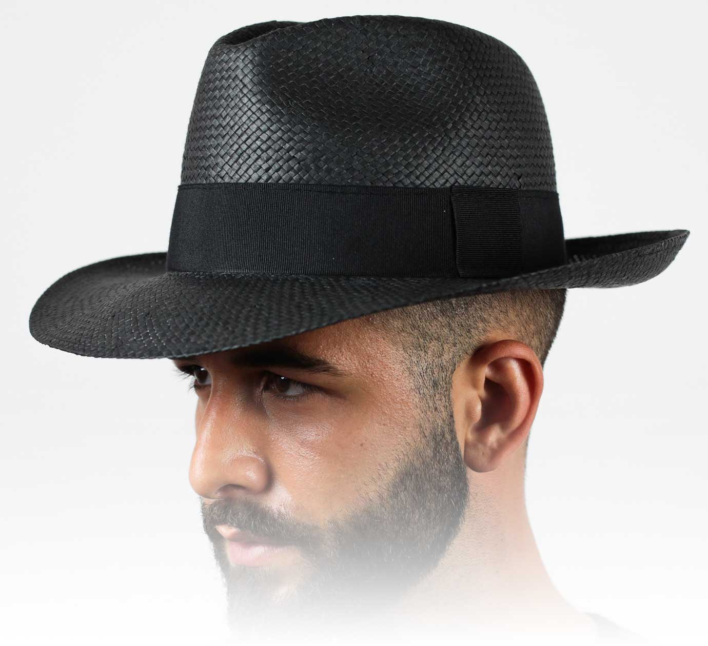 Classic | 5mm Wide Handmade Straw Hat - Black