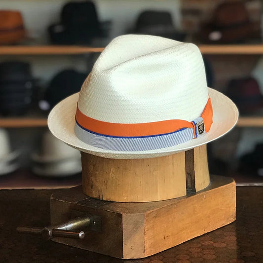 Brunswick | Classic Panama Hat - Natrual and Orange Band