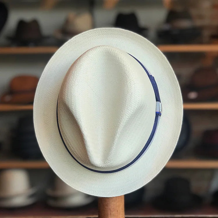 Brunswick | Classic Panama Hat - Natrual and Navy Band