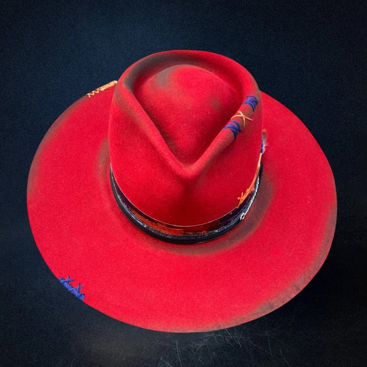 Flame Fedora Hat - Red