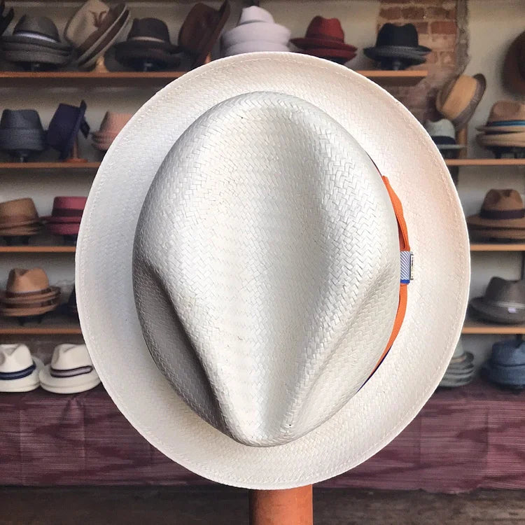 Brunswick | Classic Panama Hat - Natrual and Orange Band