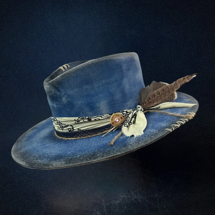 Road Brave XII Fedora Hat - Blue