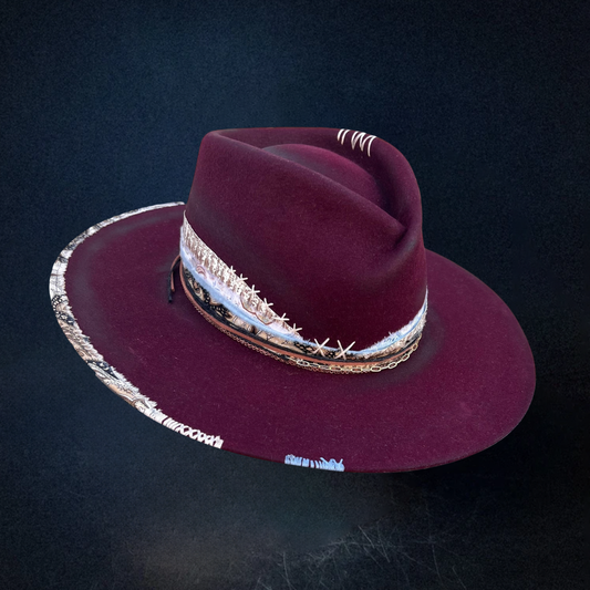 Mulled Wine Fedora Hat - Rose