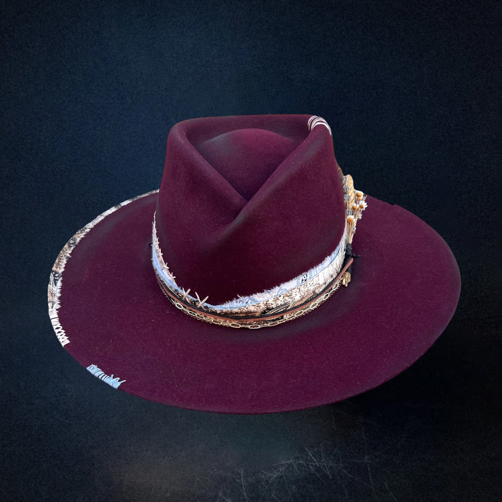 Mulled Wine Fedora Hat - Rose