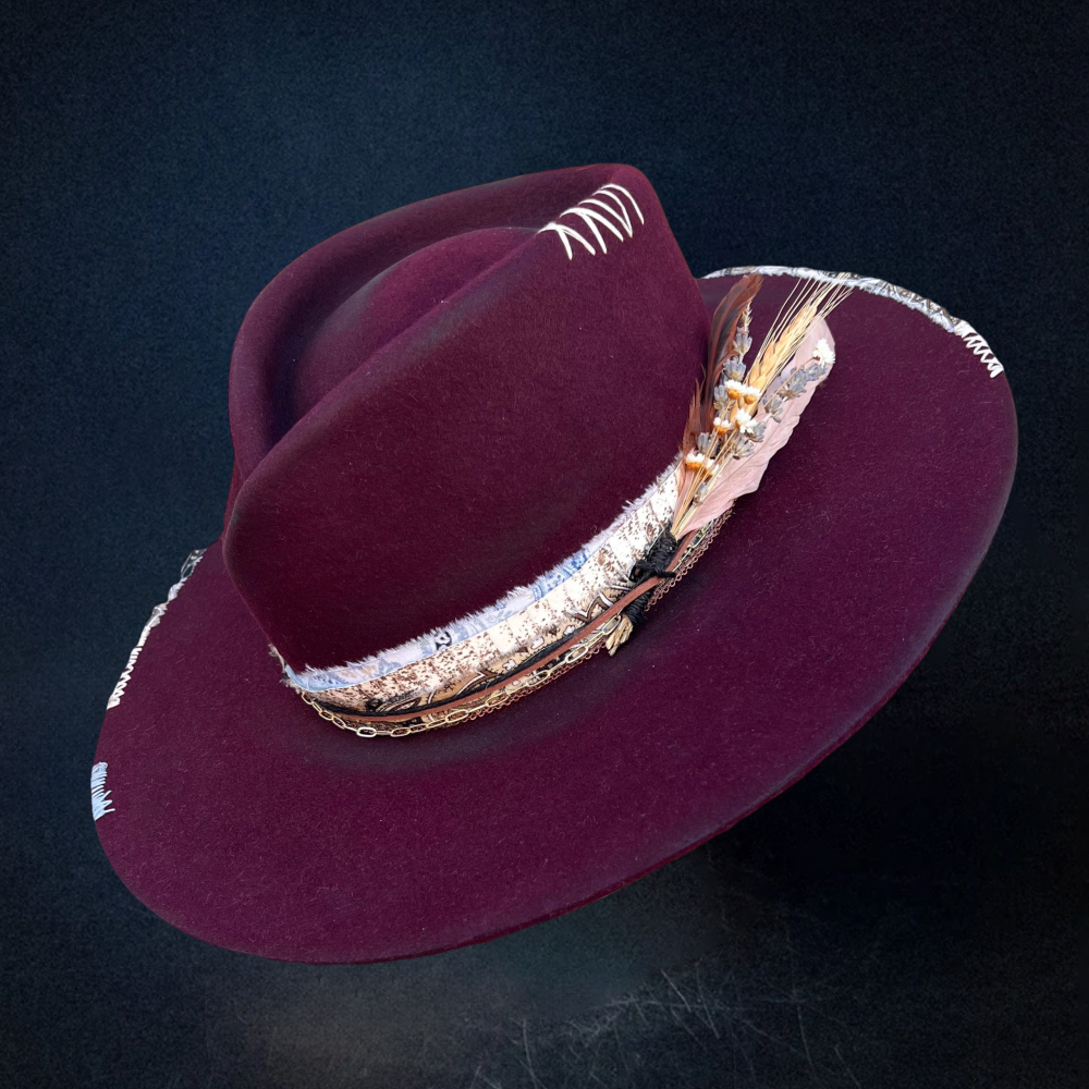 Mulled Wine Fedora Hat - Rose