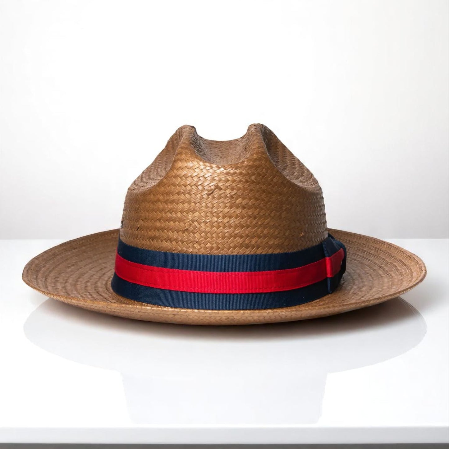 Patriotic Straw | Panama Fedora Hat - Dark Brown