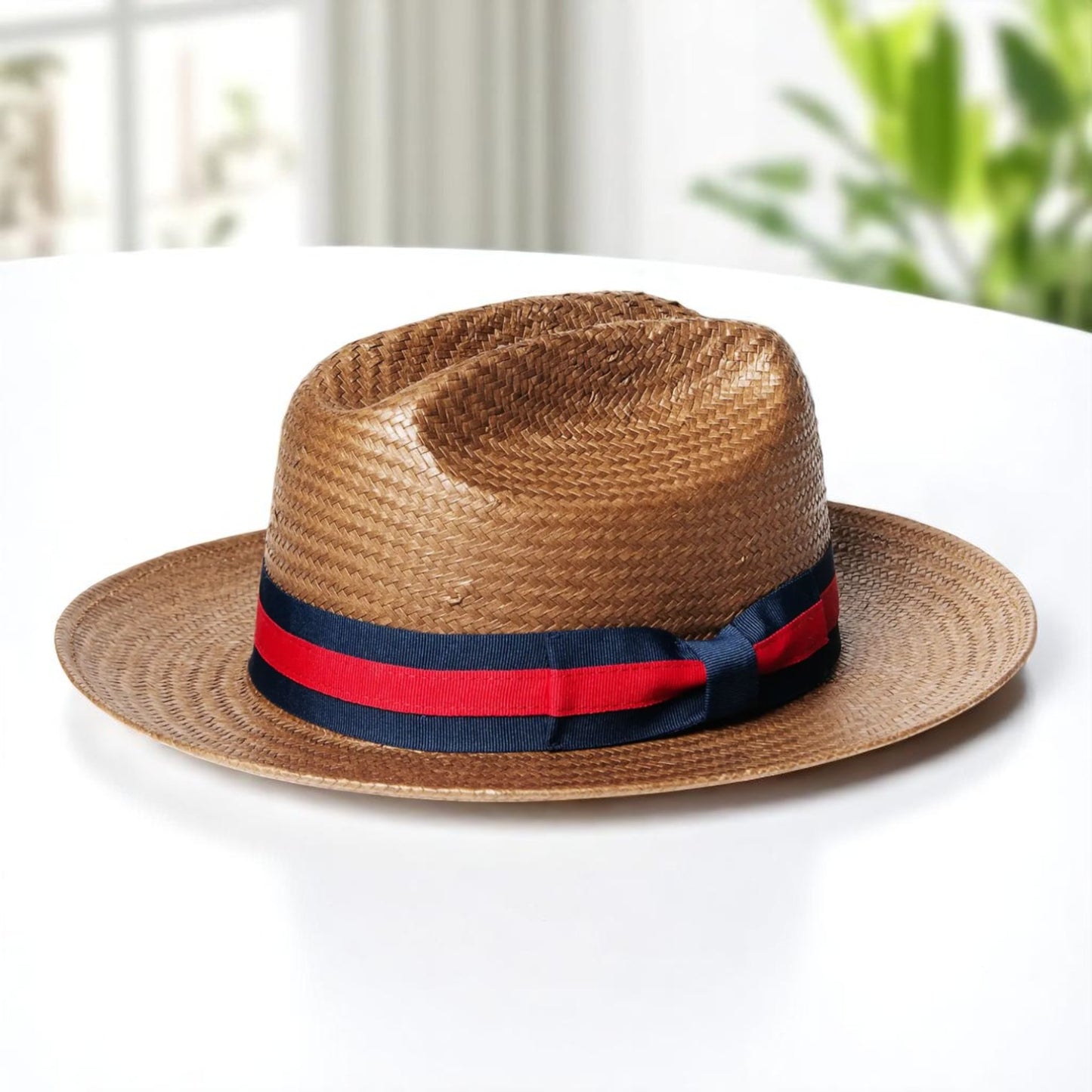 Patriotic Straw | Panama Fedora Hat - Dark Brown