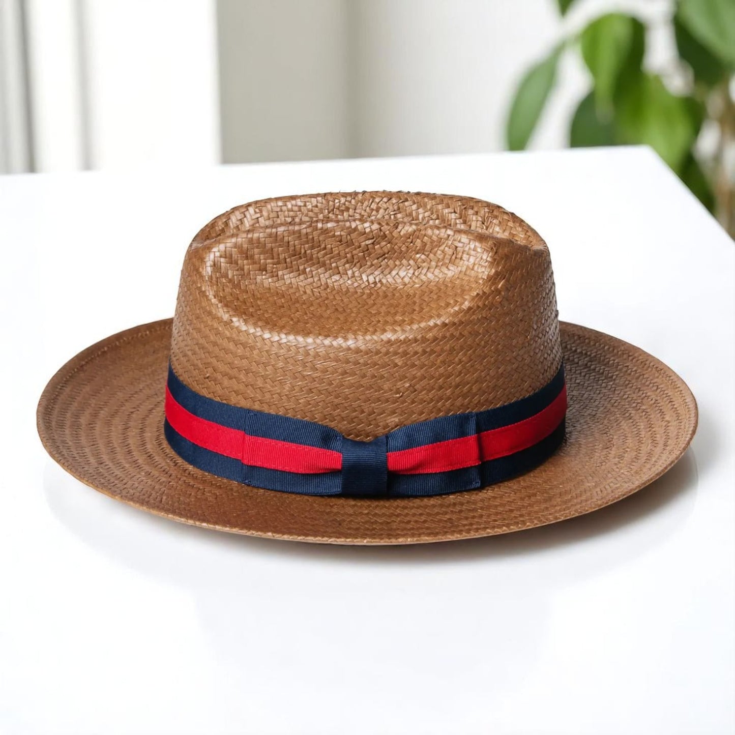 Patriotic Straw | Panama Fedora Hat - Dark Brown