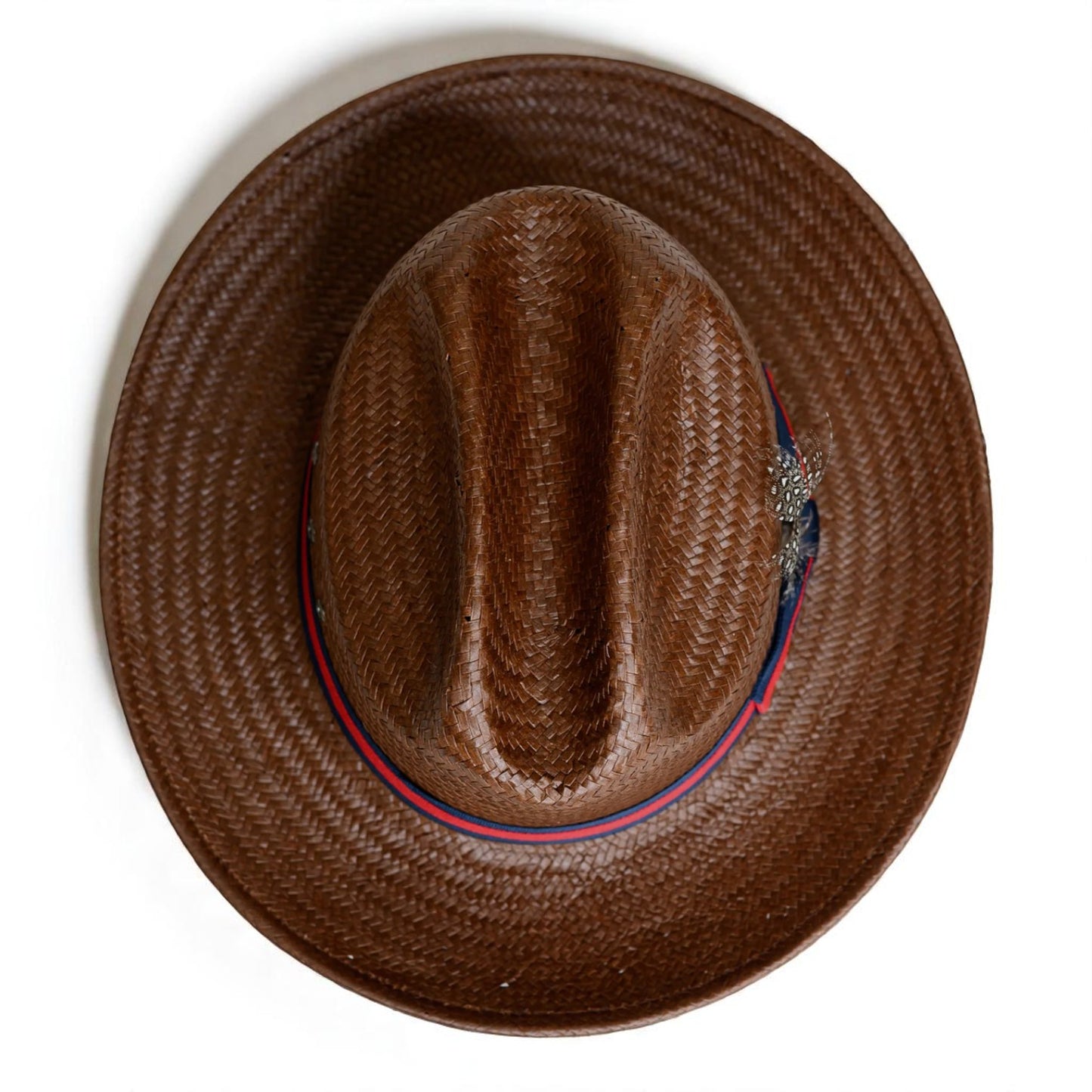 Patriotic Straw | Panama Fedora Hat - Dark Brown