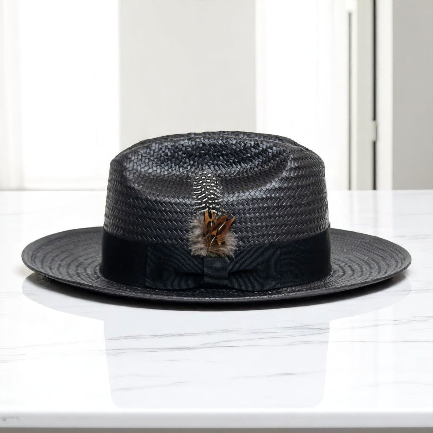 Patriotic Straw | Panama Fedora Hat - Dark Brown