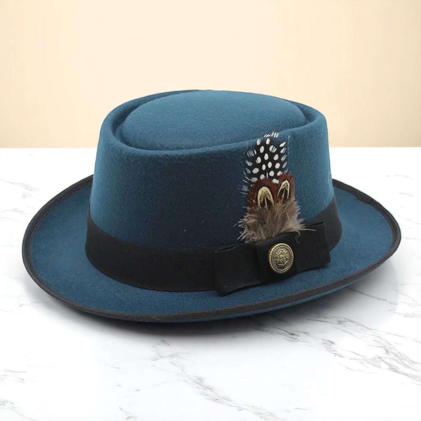 Cliff Bowler Hat-Peacock Blue