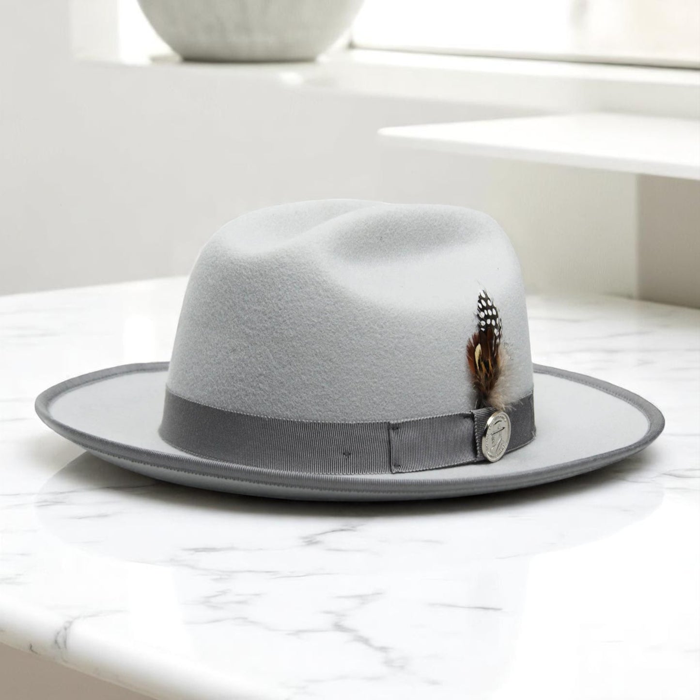 Ranch | Ribbon Fedora Hat - Platinum