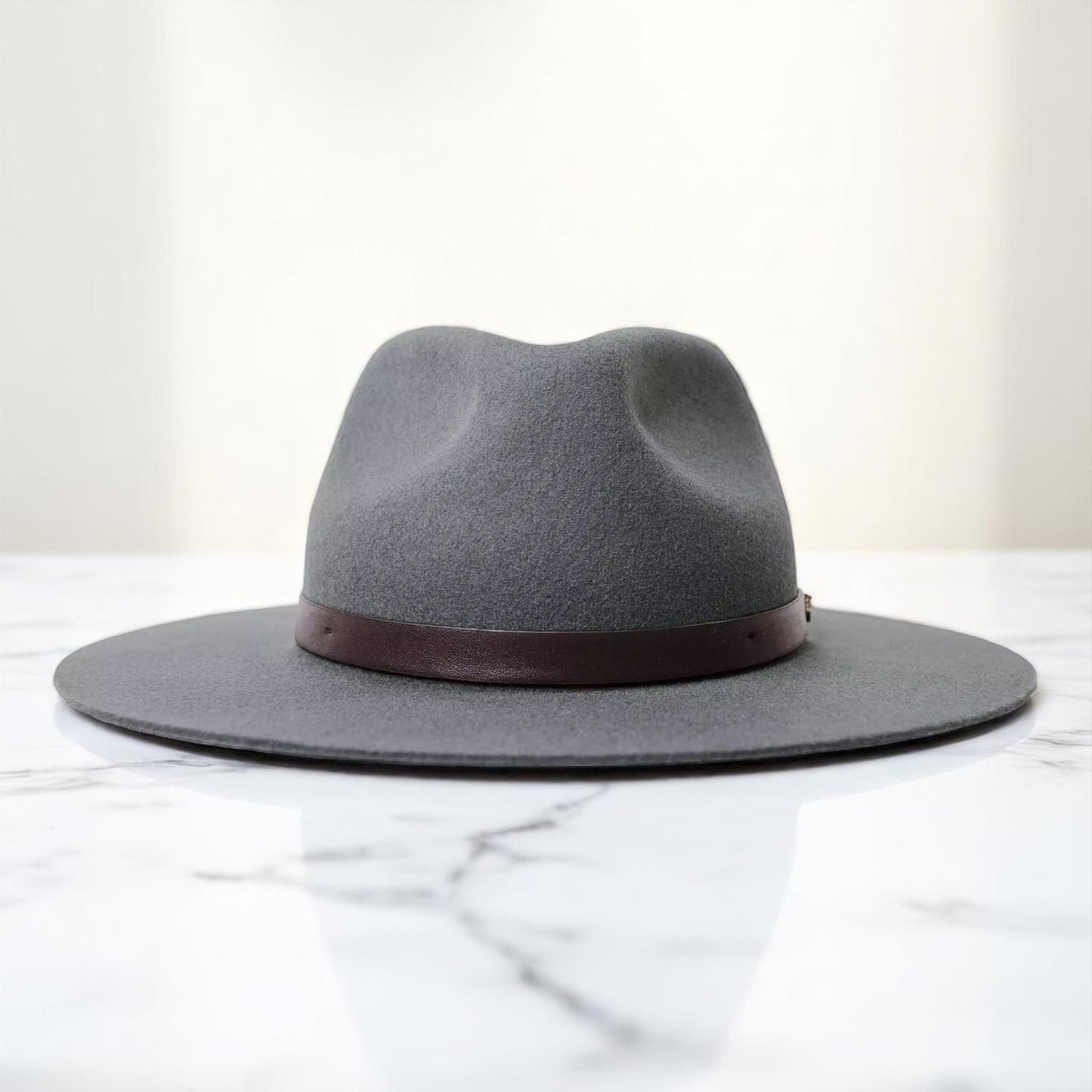 Griffin | Wool Felt Fedora – Dark Grey