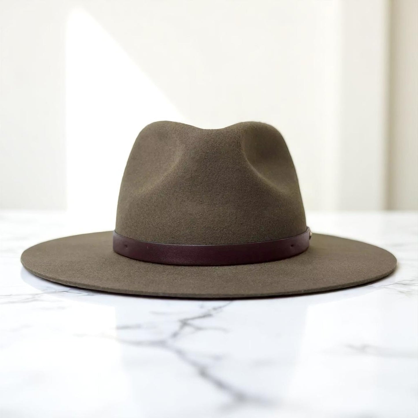 Griffin | Wool Felt Fedora – Dark Olive