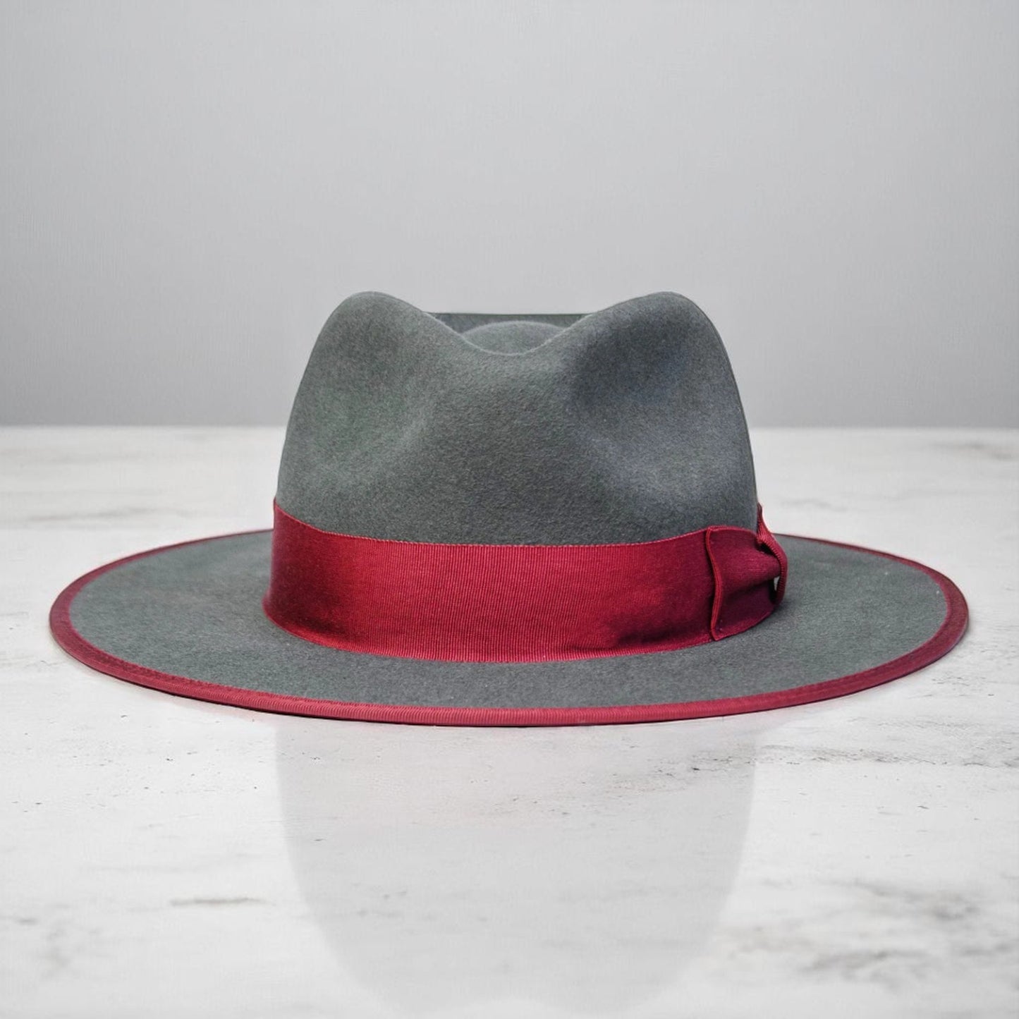 Ferguson | Wool Felt Fedora Slate Burgundy