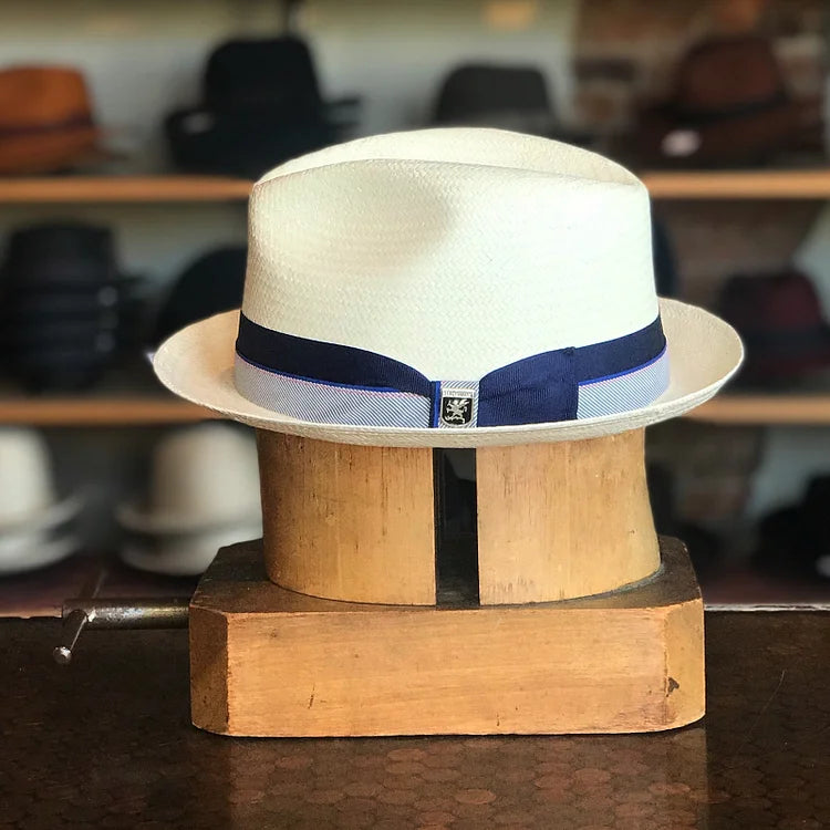 Brunswick | Classic Panama Hat - Natrual and Navy Band