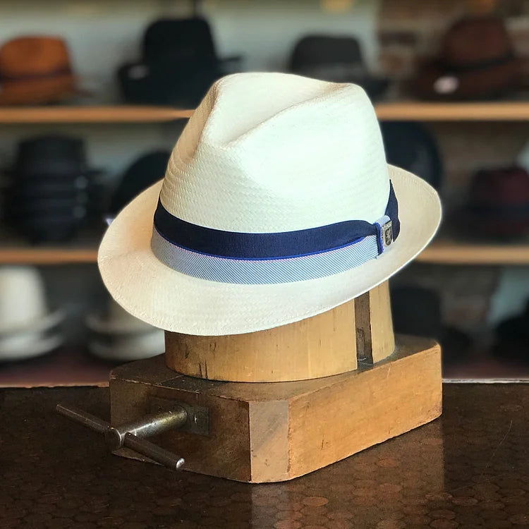 Brunswick | Classic Panama Hat - Natrual and Navy Band