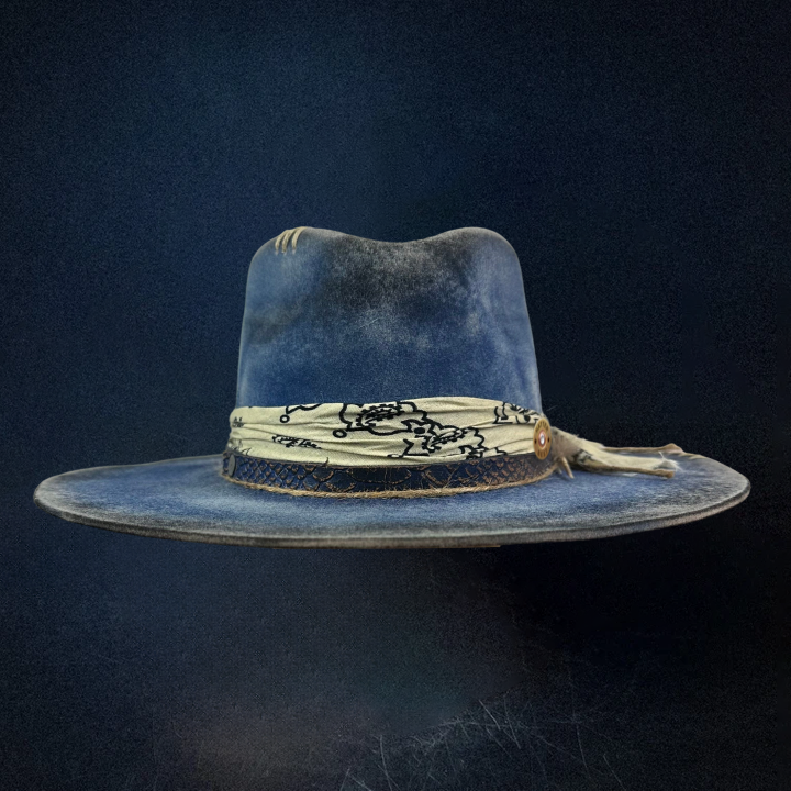 Road Brave XII Fedora Hat - Blue