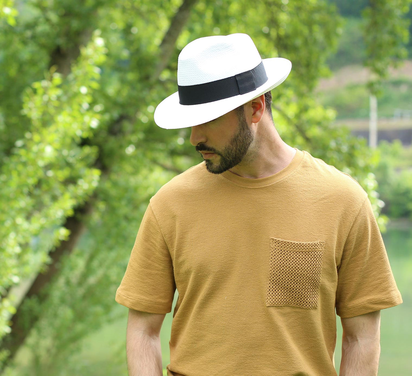 Classic | 5mm Wide Handmade Straw Hat - White