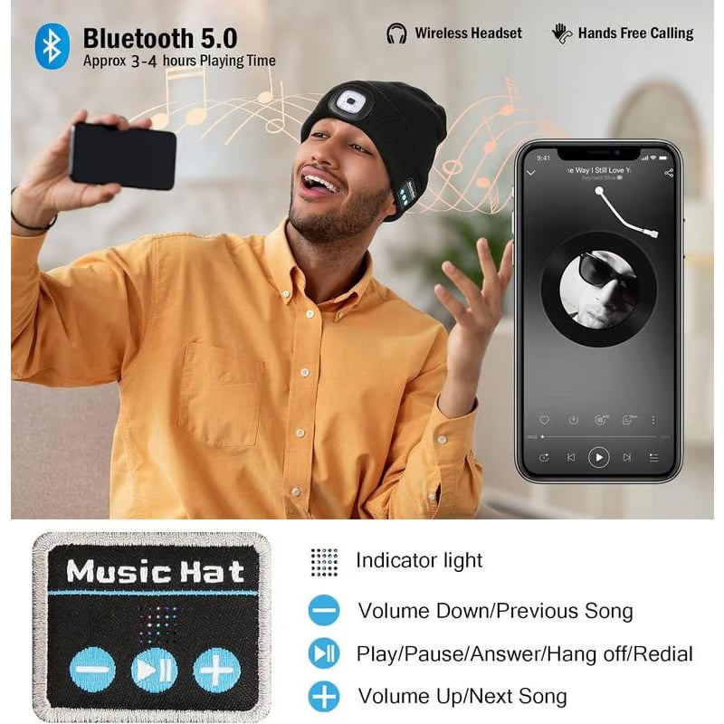 🎄Christmas promotion💥LED Bluetooth Beanie