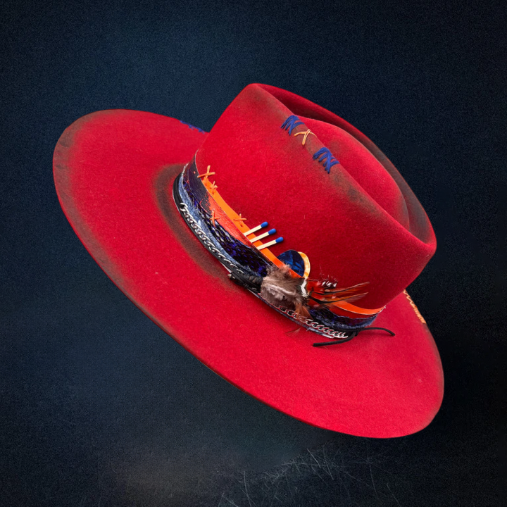 Flame Fedora Hat - Red