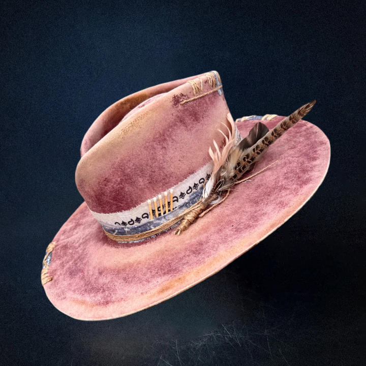 Petal Rose Fedora Hat - Pink