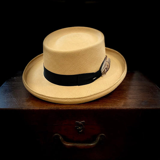 New Arrival | Escobar | Classical Panama Hat - Natural/Black Band