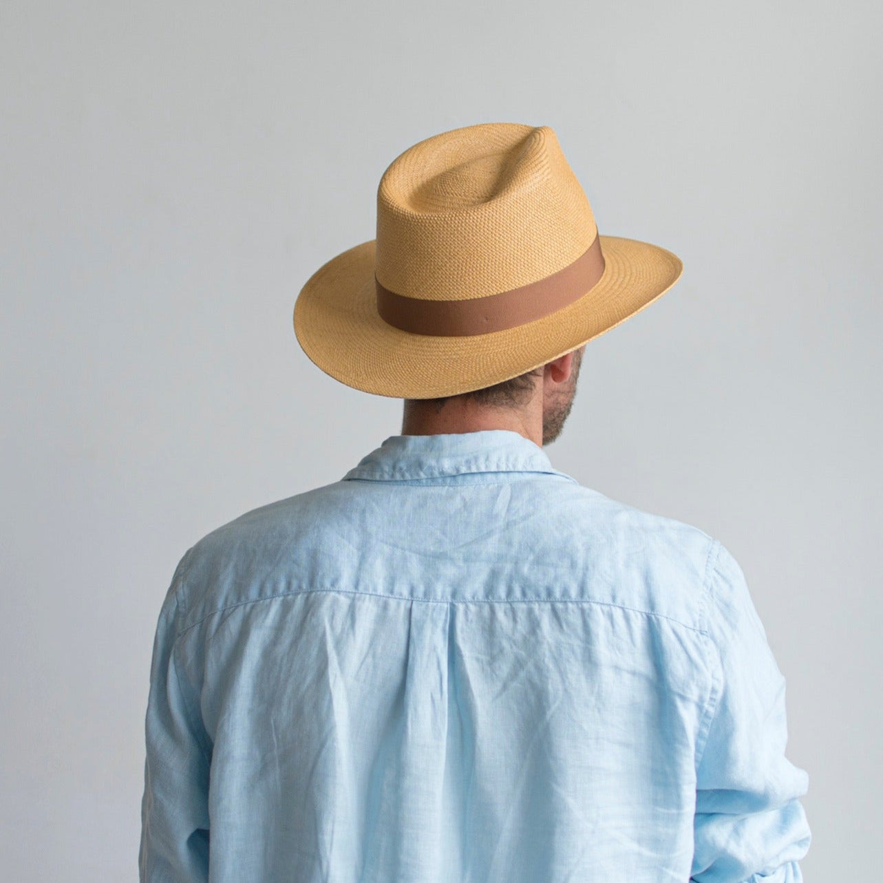 Grosgrain | Panama Western Fedora Hat - Brown