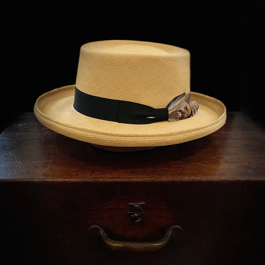 New Arrival | Escobar | Classical Panama Hat - Natural/Black Band