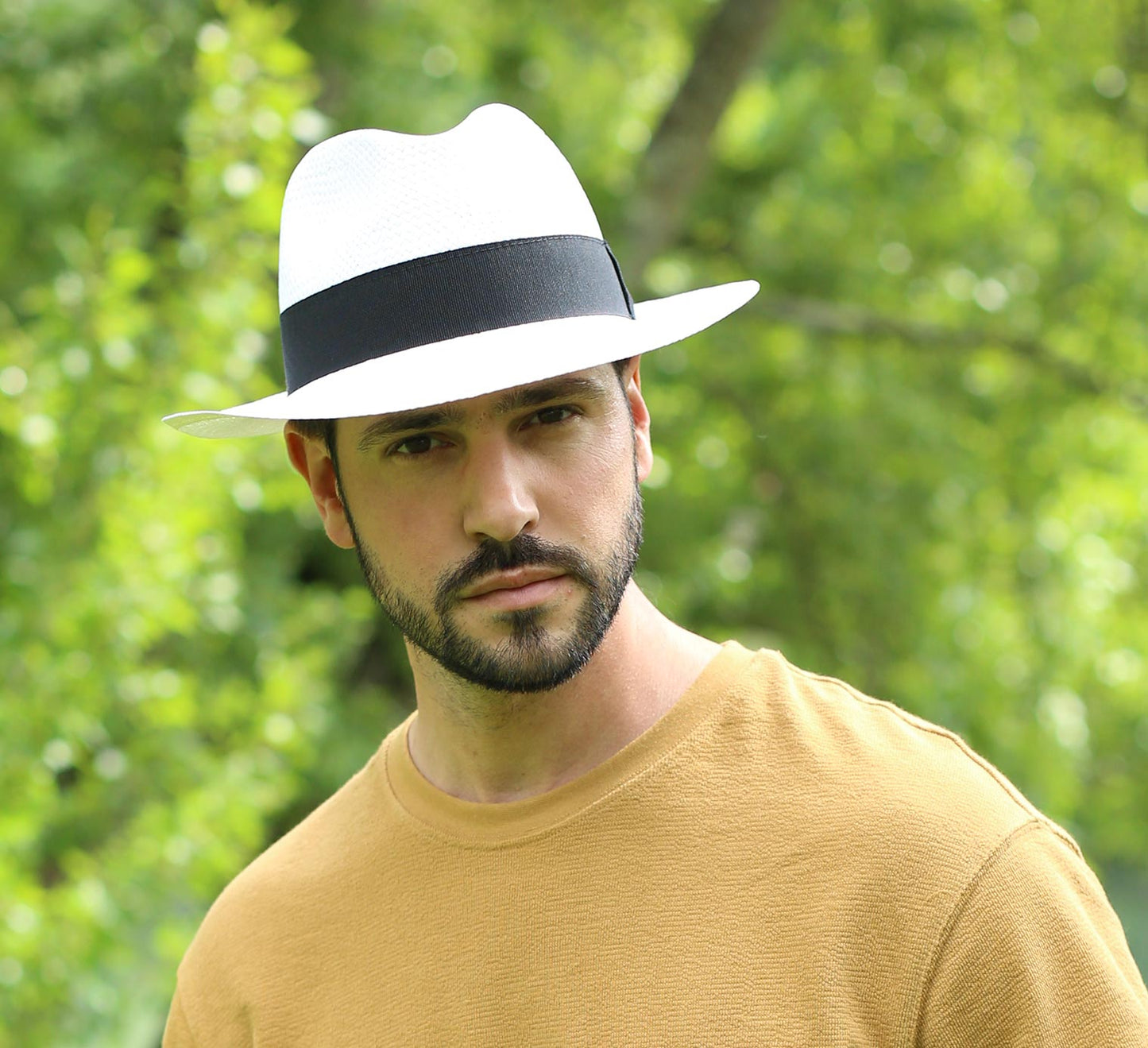 Classic | 5mm Wide Handmade Straw Hat - White