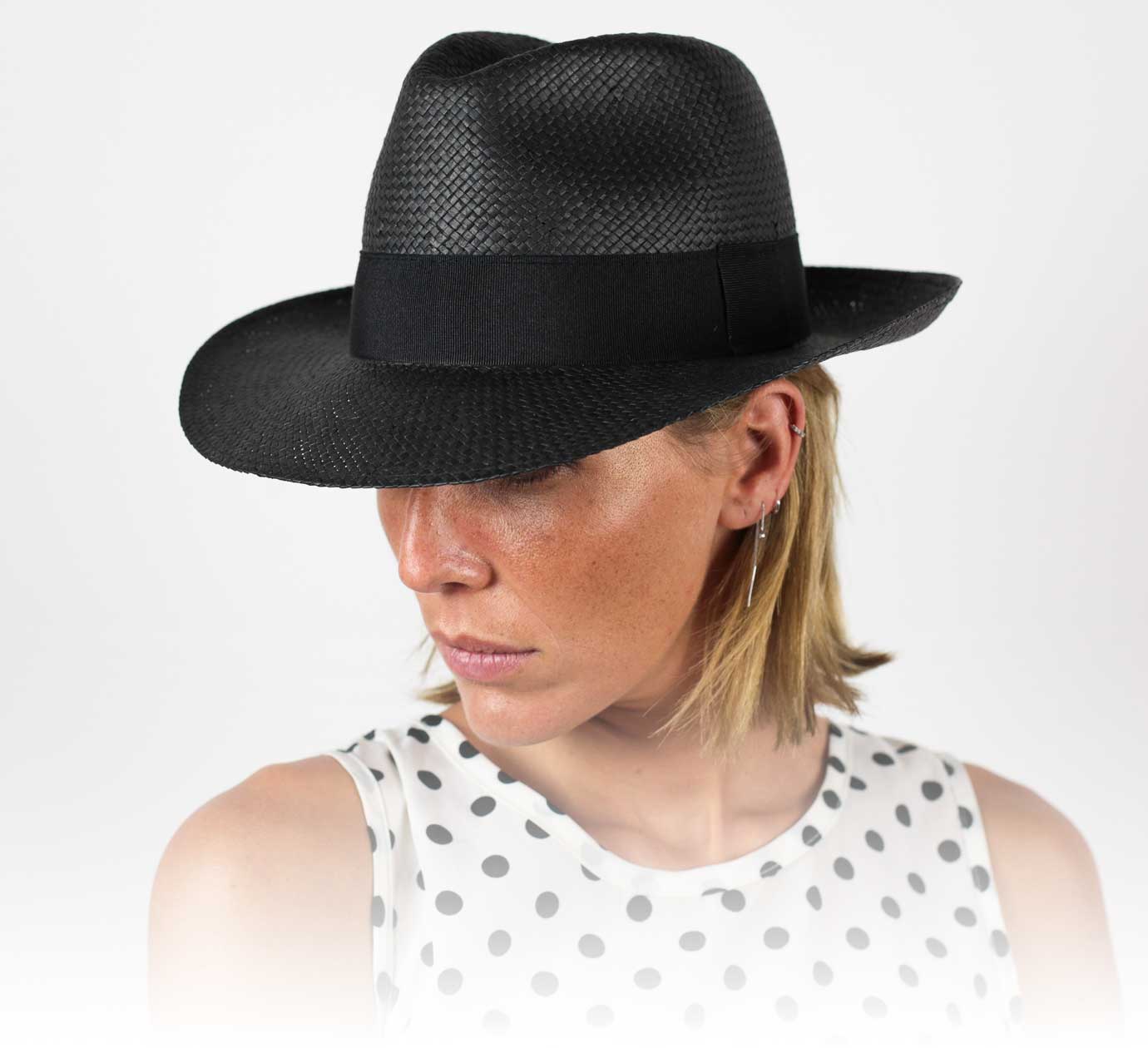 Classic | 5mm Wide Handmade Straw Hat - Black